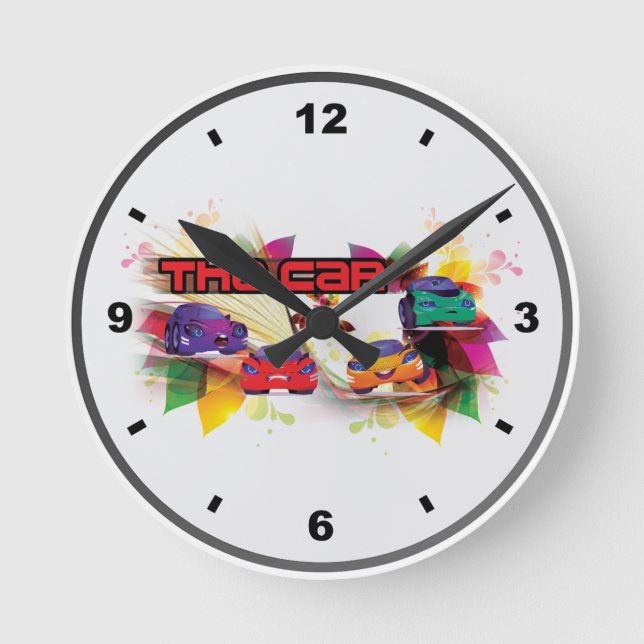 Car Of Clock Runde Wanduhr (Vorderseite)