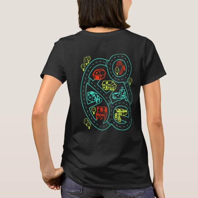 Car Play Mat Road Map T-Shirt (Rückseite)