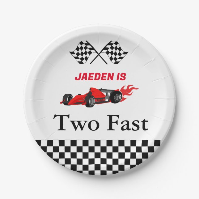 Car Race Junge 2. Party Pappteller (Vorderseite)