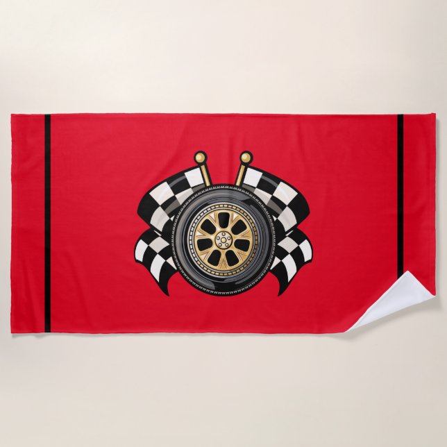Car Racer beach towel Strandtuch (Vorderseite)