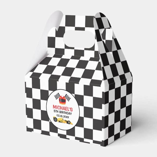  Car Racing Birthday  Caja de regalo Geschenkschachtel (Vorderseite)