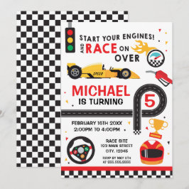 Car Racing  Birthday kid Invitation Einladung