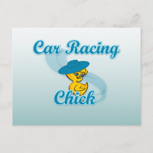 Car Racing Chick #3 Postkarte