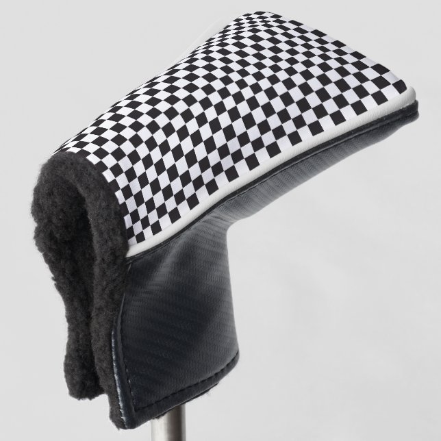 Car Racing / Schachmuster + Ihr Backgr. Ideen Golf Headcover (3/4 Vorderseite)