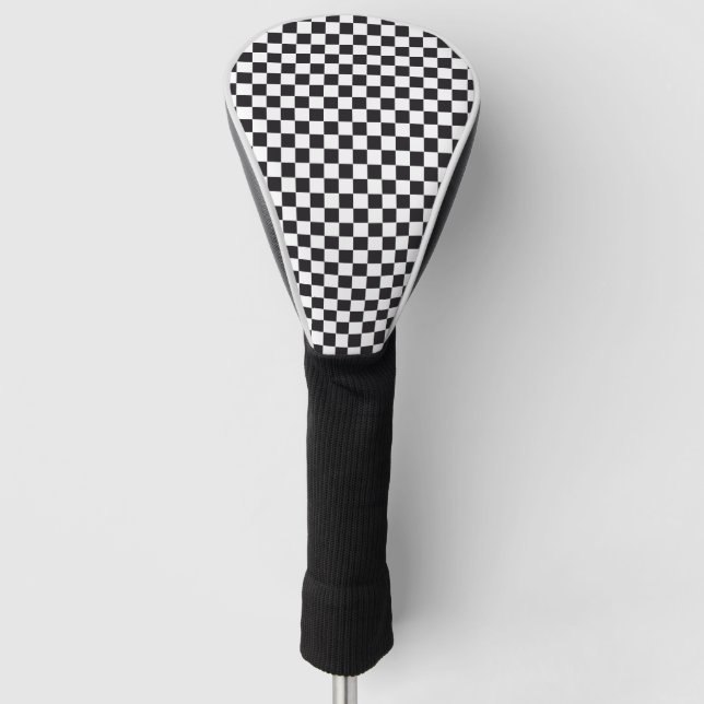 Car Racing / Schachmuster + Ihr Backgr. Ideen Golf Headcover (Vorderseite)