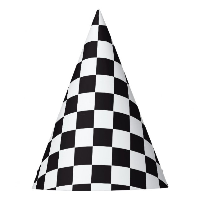 Car Racing / Schachmuster + Ihr Backgr. Ideen Partyhütchen (Vorderseite)
