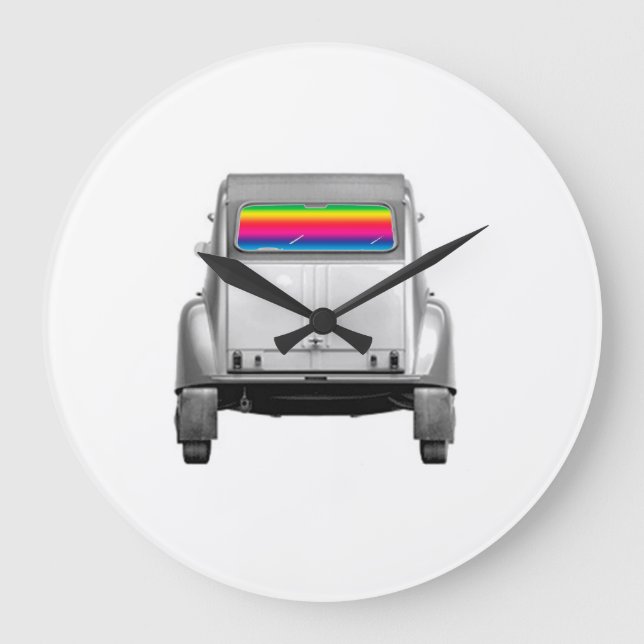 Car + rainbow große wanduhr (Vorderseite)