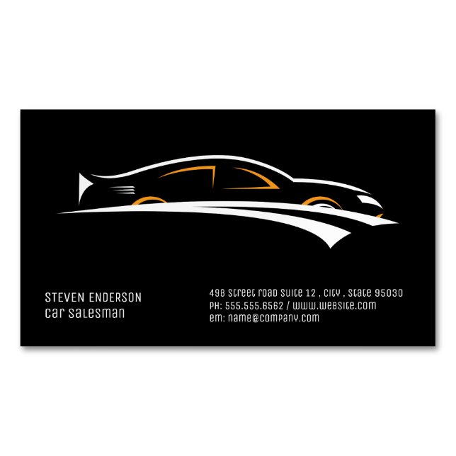 Car Salesman | Autosymbol Magnetische Visitenkarte (Vorderseite)