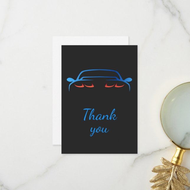 Car Salesman Dealership Mechanism Auto Vielen Dank Dankeskarte (Vorderseite/Rückseite Beispiel)