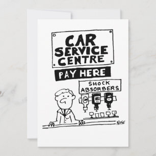 Car Service Center Mechanik und Stoßdämpfer Feiertagskarte