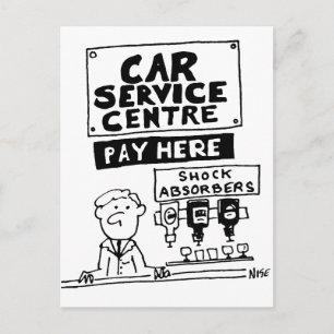 Car Service Center Mechanik und Stoßdämpfer Postkarte