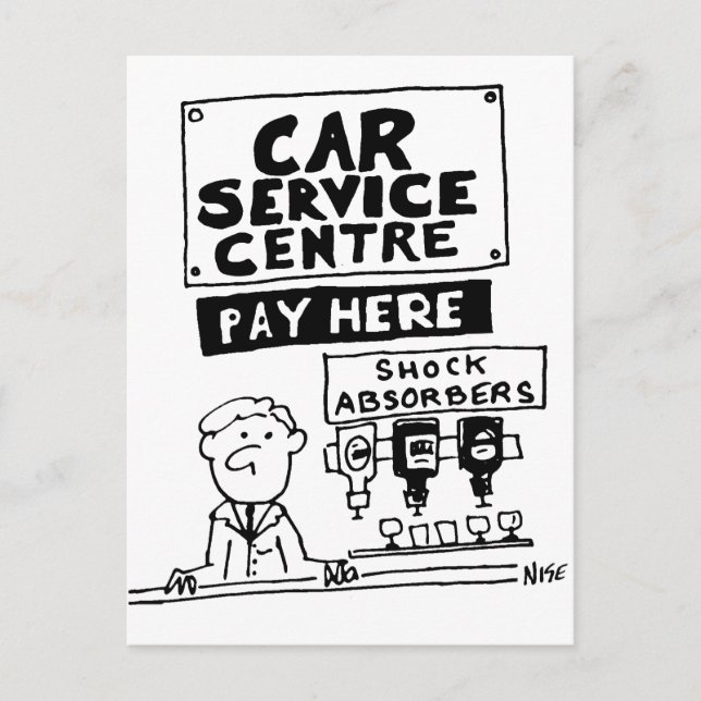 Car Service Center Mechanik und Stoßdämpfer Postkarte (Vorderseite)