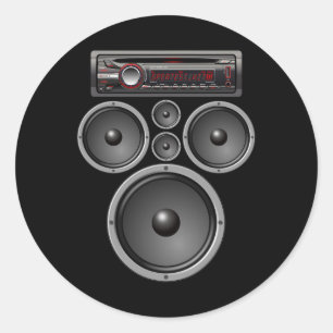 CAR STEREO LAUTSPRECHER SYSTEM AUDIO HALLOWEEN KOS RUNDER AUFKLEBER