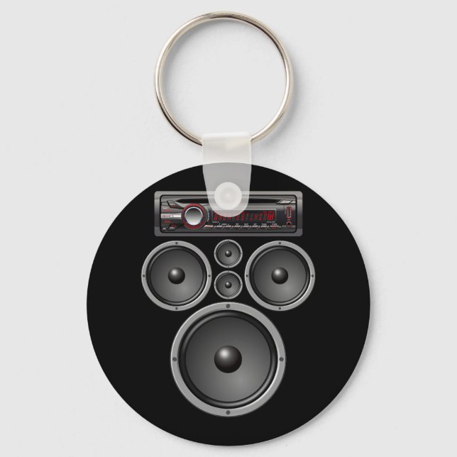 CAR STEREO LAUTSPRECHER SYSTEM AUDIO HALLOWEEN KOS SCHLÜSSELANHÄNGER (Vorderseite)