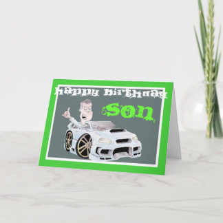 CAR TOON SON Geburtstagkarte Karte