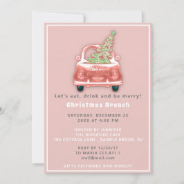 Car Truck Frohe Weihnachts-Brunch Abendessen Rose Einladung