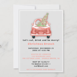 Car Truck Frohe Weihnachts Brunch Dinner Blush Einladung