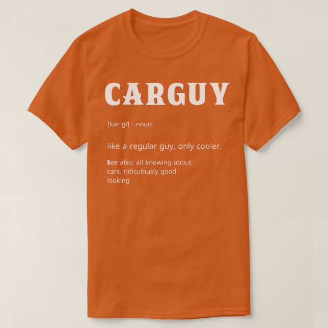 Car Typ Funny Car Typ Definition T-Shirt (Design vorne)