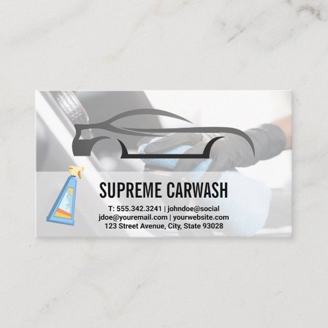 Car Wash | Auto-Reinigung Visitenkarte (Vorderseite)