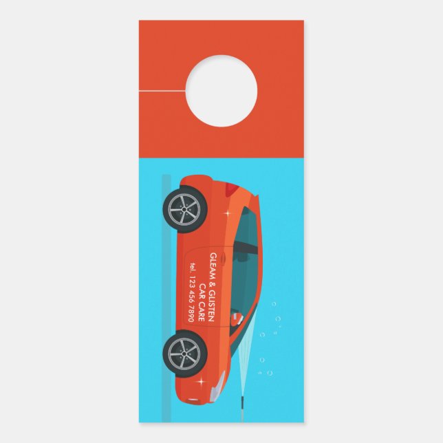 Car Wash Business Card Türanhänger (Vorderseite)