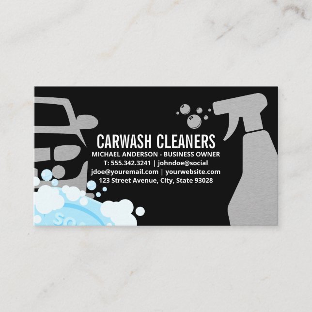 Car Wash Cleaners | Seifenblasen Visitenkarte (Vorderseite)