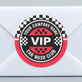 Car Wash Club - Racing Checkered Flag Prämien Runder Aufkleber
