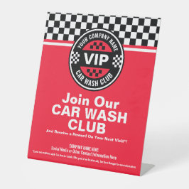 Car Wash Club - Racing Checkered Flag Prämien Sockelschild