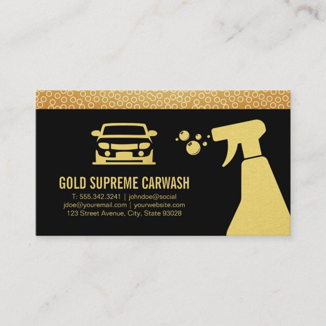 Car Wash Detection | Auto im Detail | Goldzirkel Visitenkarte (Vorderseite)