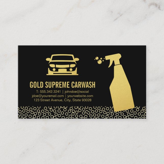 Car Wash Detection | Reinigung | Goldzirkel Visitenkarte (Vorderseite)
