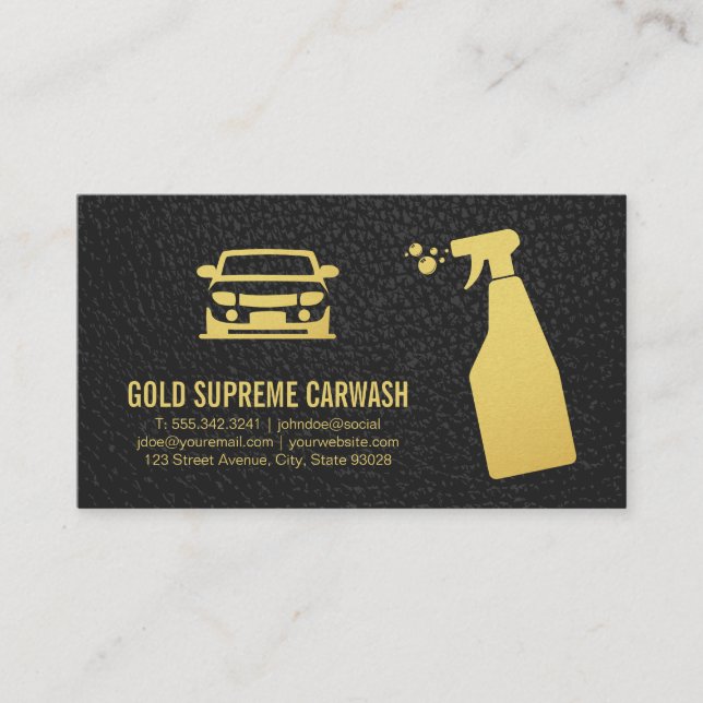 Car Wash Detection | Reinigung von Gold-Geschäftsb Visitenkarte (Vorderseite)