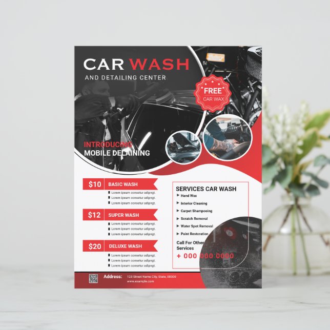 Car Wash Flyer Template (Stehend Vorderseite)