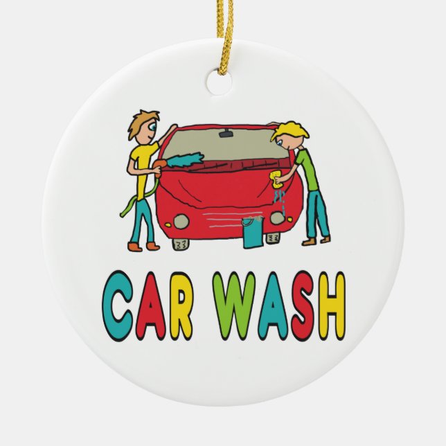 Car Wash Keramik Ornament (Vorne)
