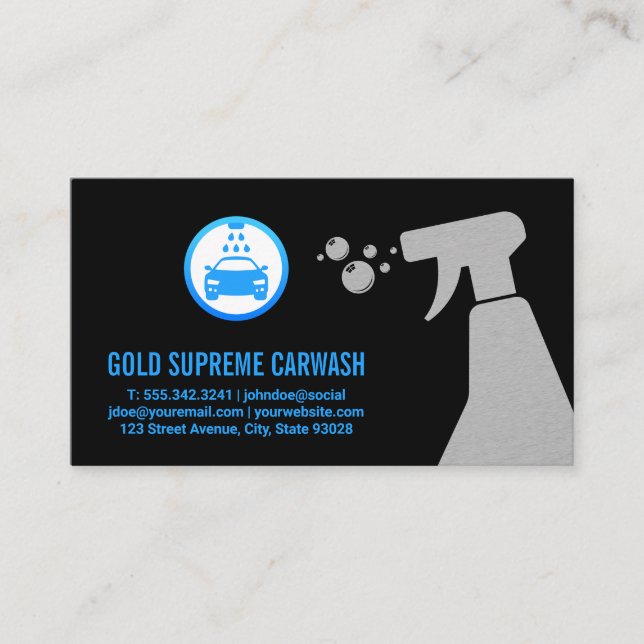Car Wash Logo | ReinigSpray Visitenkarte (Vorderseite)