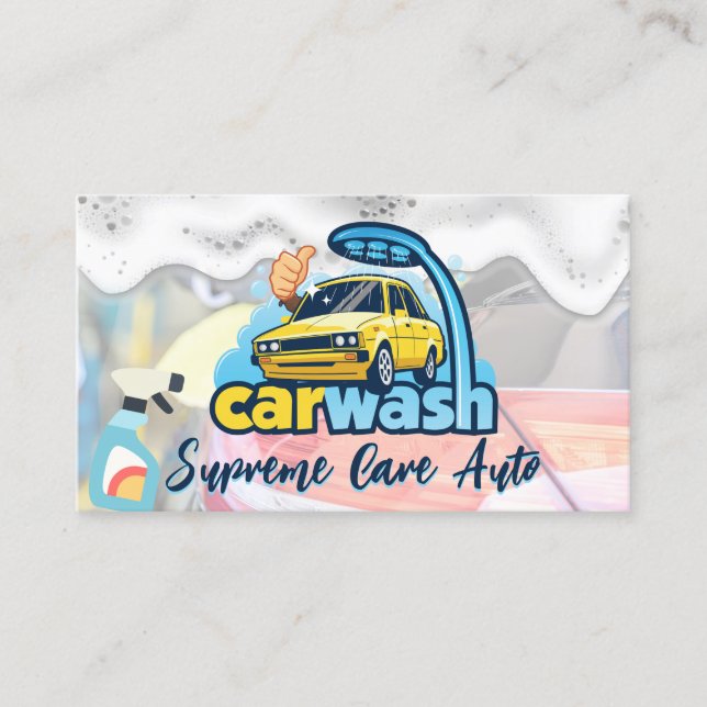 Car Wash Logo | Seifenspulen Visitenkarte (Vorderseite)
