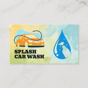 Car Wash Logo   Sprühflasche   AUTO Visitenkarte
