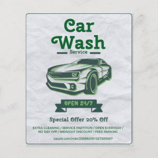 Car wash offeriert 24/7 flyer