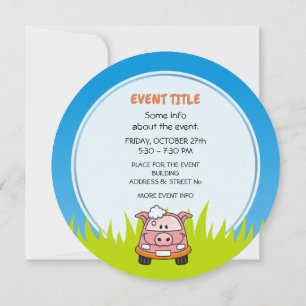 Car Wash Pig Einladung