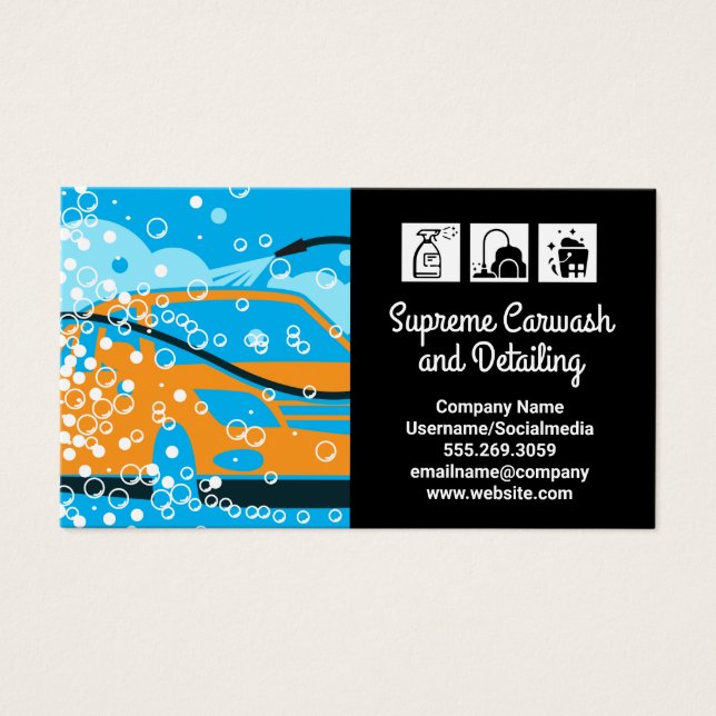 Car Wash-Reinigungs-Logo | Wasserblasen (Vorderseite)