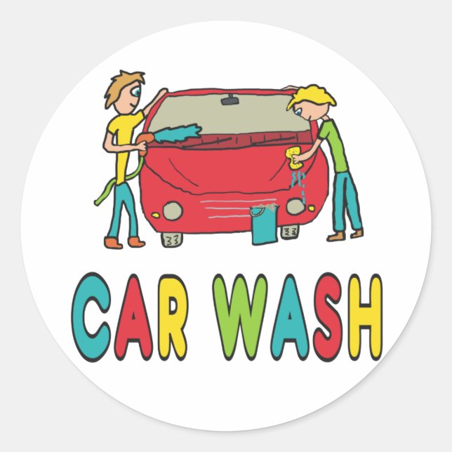 Car Wash Runder Aufkleber (Vorderseite)