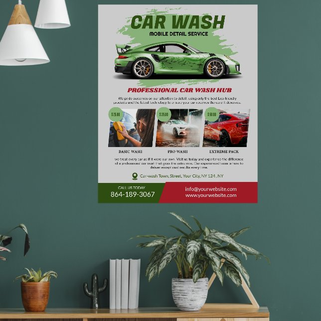Car Wash Services Poster (Wohnzimmer 1)