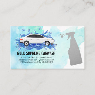 Car Wash Splash Logo Sprühflasche Visitenkarte