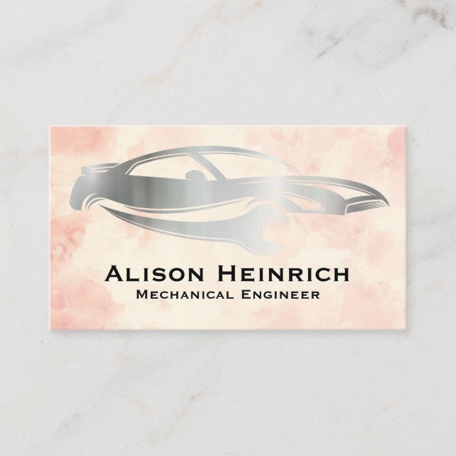 Car Wrench-Logo | Aquarell Visitenkarte (Vorderseite)