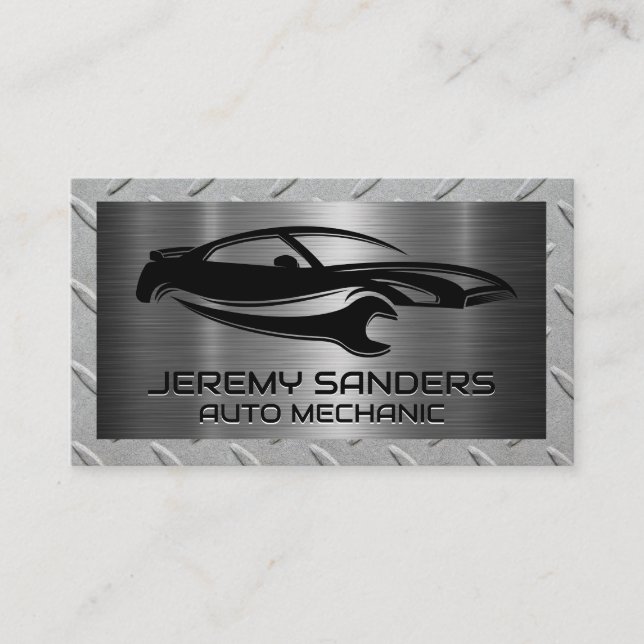 Car Wrench-Logo | Mechanisch Visitenkarte (Vorderseite)