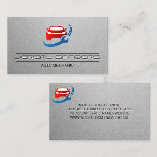 Car Wrench Road   Auto-Reparatur-Logo Visitenkarte