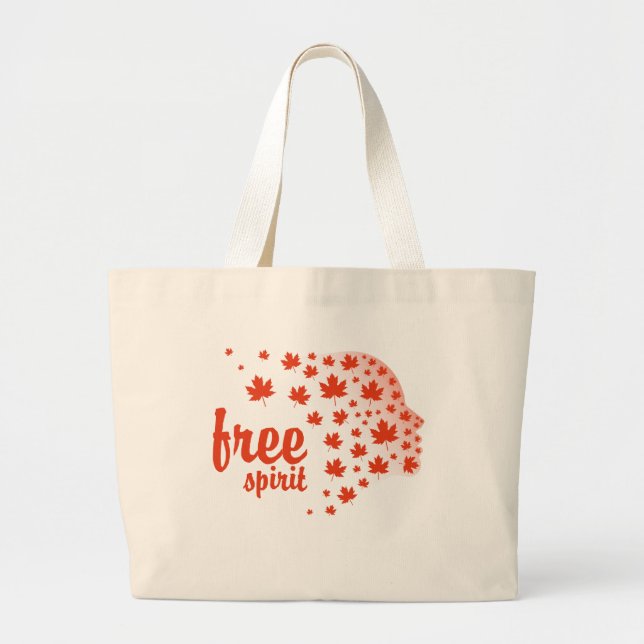 Cara del espíritu libre, otoño jumbo stoffbeutel (Vorne)