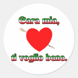Cara Mia, Ti Volgio Bene Runder Aufkleber