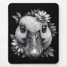 "Cara the Goose" Floral Mouse Pad Mousepad