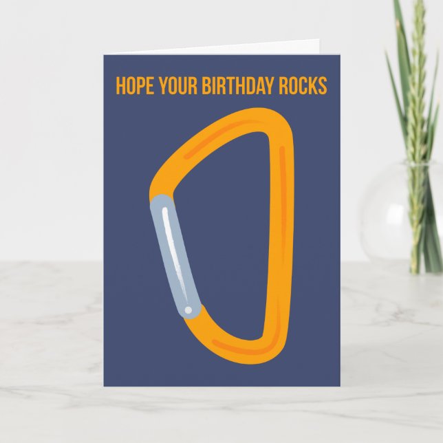 Carabiner Birthday Card für Rock Climbers Karte (Vorderseite)