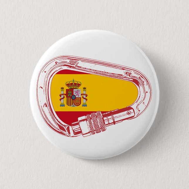 Carabiner-Flagge Spanien Button (Vorderseite)