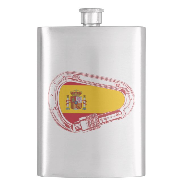 Carabiner-Flagge Spanien Flachmann (Vorderseite)